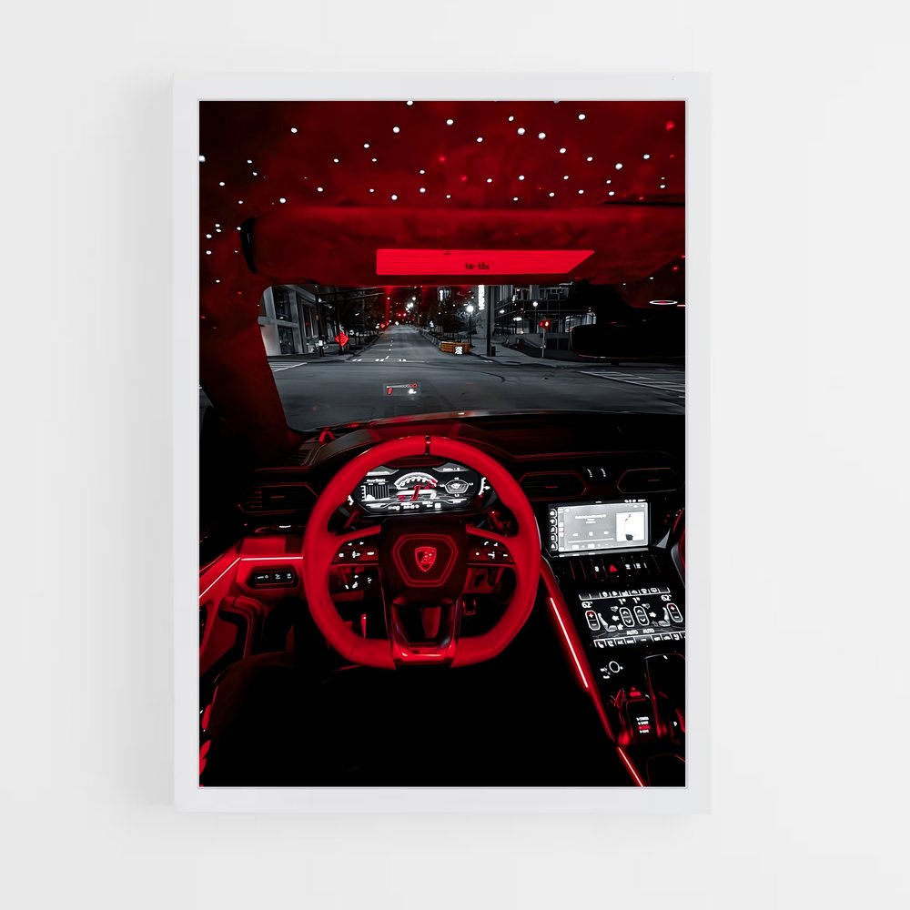 Poster Intérieur Rouge – affiche Lamborghini (vue 3)